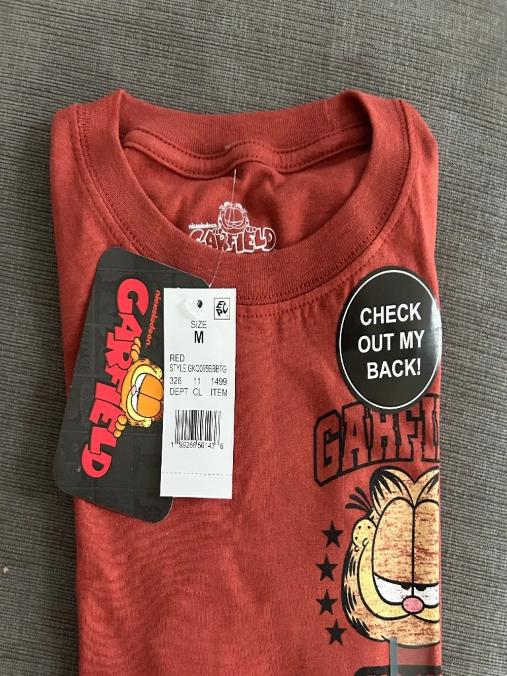 Garfield Basketball Short Sleeve Front and Back Graphic T-Shirt Red Boys M NWT